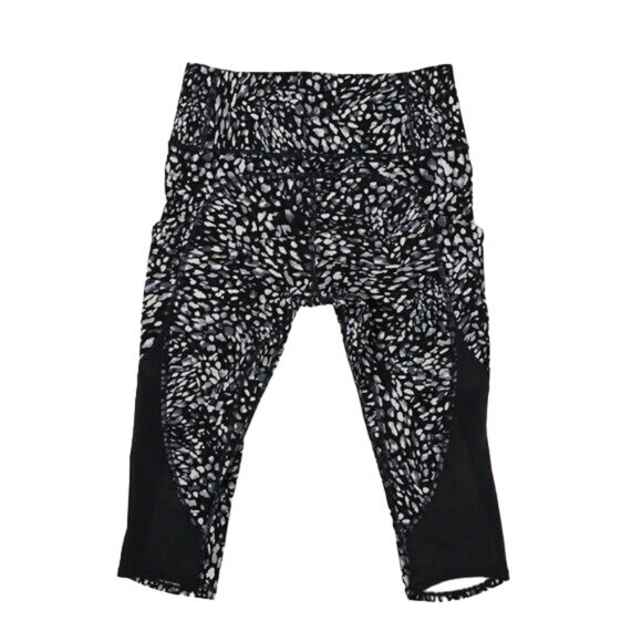 Athleta Spotty Up For Anything Crop Athletic Leggings Black White S - Picture 7 of 9
